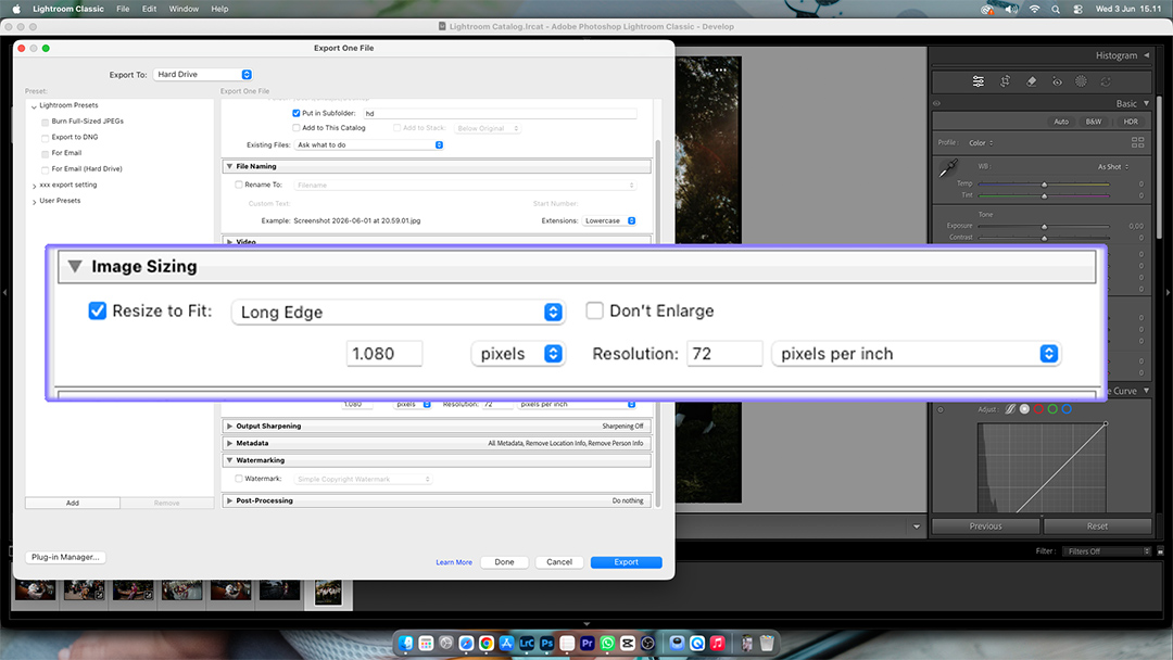 Cara Set Ukuran File Export Lightroom
